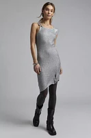 The Ragged Priest Astral Asymmetric Metallic Mini Dress