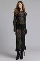 The Ragged Priest Jinx Sheer Ladder Knit Maxi Dress