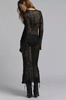 The Ragged Priest Jinx Sheer Ladder Knit Maxi Dress