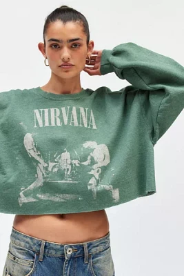 Nirvana Graphic Cropped Crew Neck Pullover