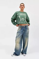 Nirvana Graphic Cropped Crew Neck Pullover