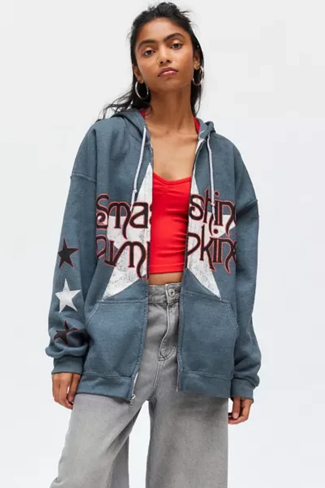 Smashing Pumpkins Graphic Zip Up Hoodie Sweatshirt