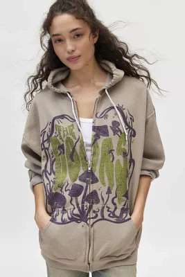 The Doors Mushroom Graphic Zip-Up Hoodie Sweatshirt