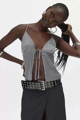 Silence + Noise Polly Plisse Split Front Flyaway Tank Top