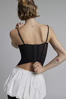 Out From Under Flocked Dots Corset Top