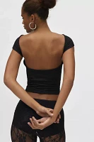 Silence + Noise Nadia Textured Open Back Top