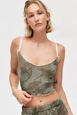 Out From Under Camo Printed Pointelle Cami & Micro Short Set