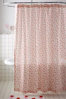 Sweetheart Ditsy Patterned Shower Curtain