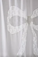 Inset Lace Bow Shower Curtain