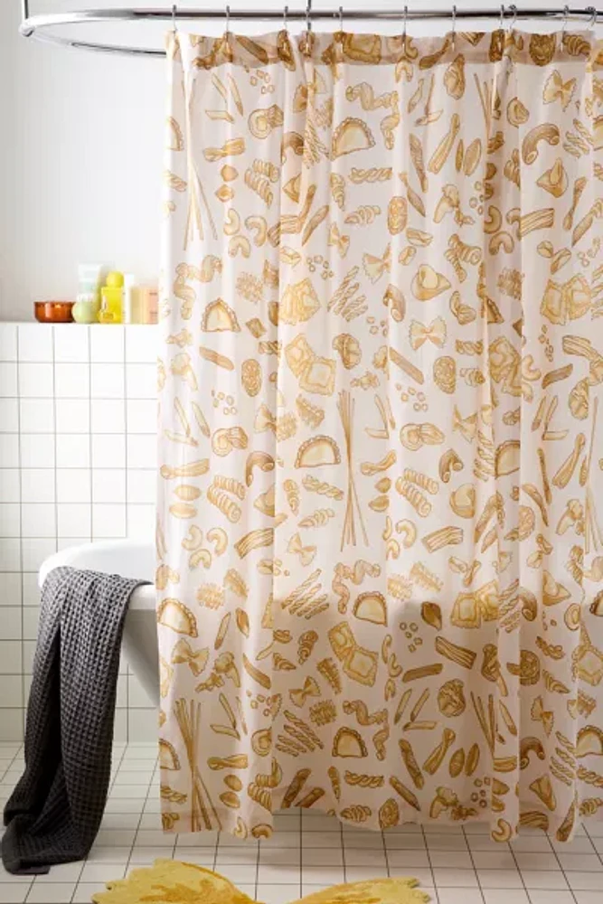 Pasta Shapes Patterned Shower Curtain