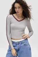 BDG Too Perfect Long Sleeve V-Neck Tee