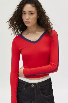 BDG Too Perfect Long Sleeve V-Neck Tee