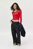 BDG Too Perfect Long Sleeve V-Neck Tee