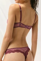 Out From Under Angel Mesh Lace Trim Thong