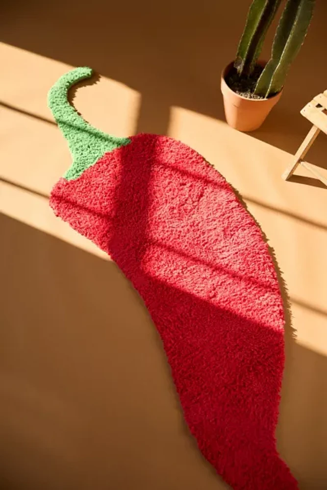 Chili Pepper Shaped Tufted Shag Rug