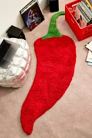 Chili Pepper Shaped Tufted Shag Rug