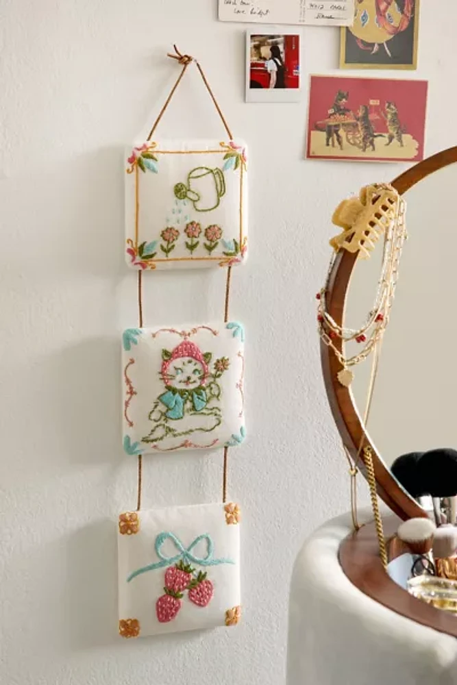 Mariana Tile Embroidered Wall Hanging