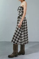 Kimchi Blue Andy Plaid Strapless Midi Dress