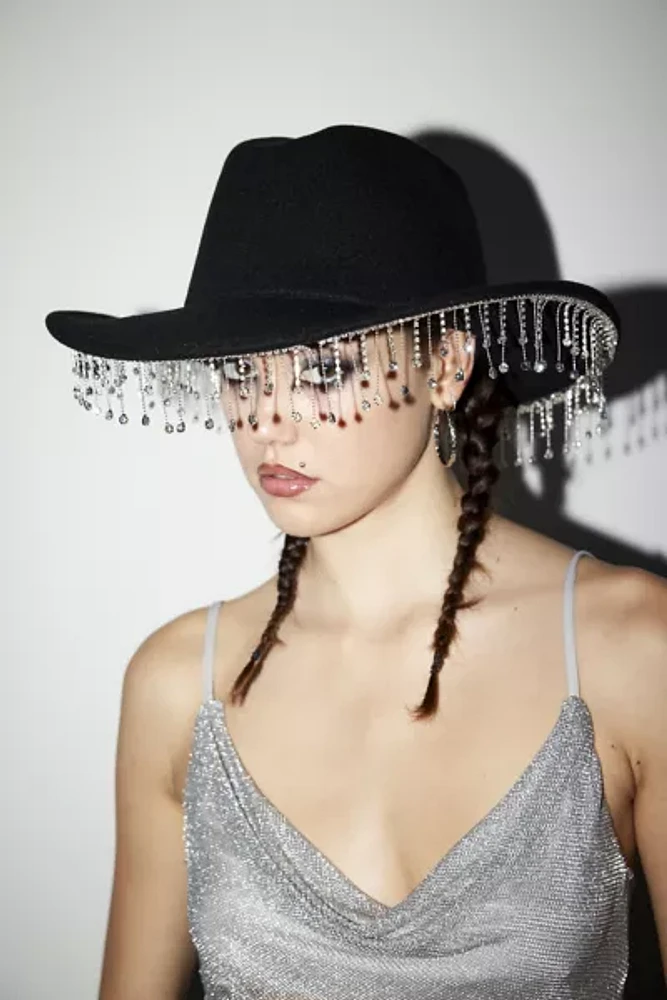 Rhinestone Fringe Cowboy Hat