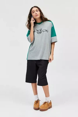 Skate Icon Graphic Oversized V-Neck Jersey Tee