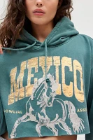 Mexico Cowgirl Graphic Cropped Hoodie Pullover