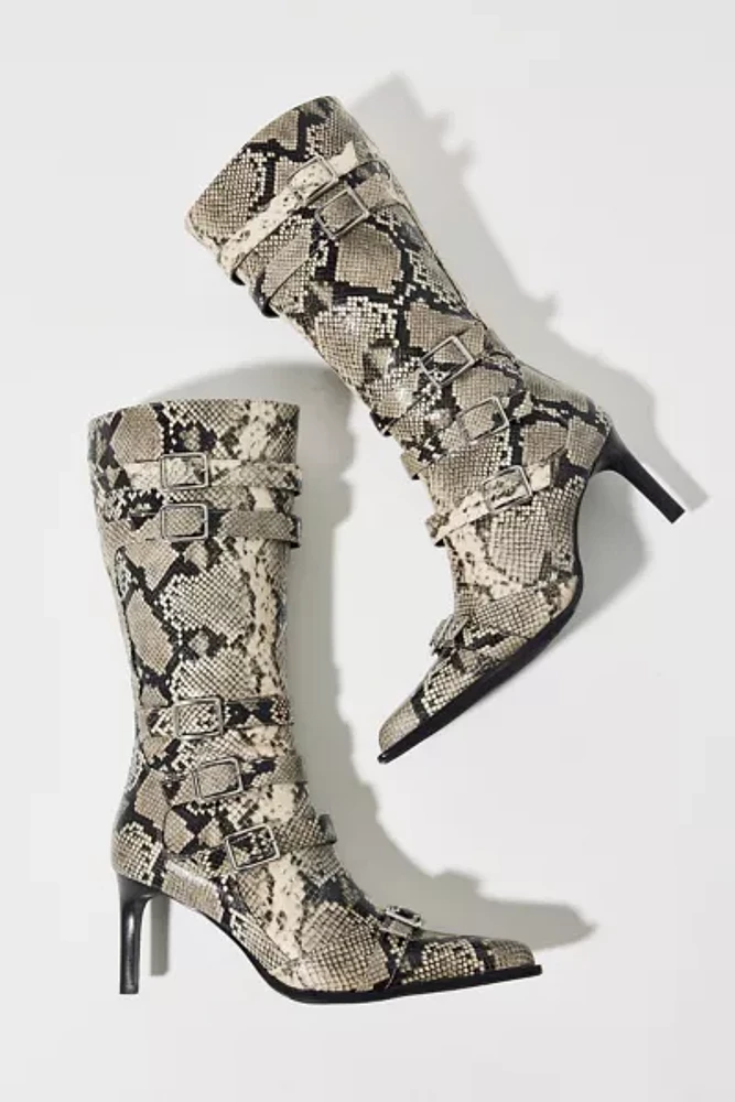 UO Billie Buckle Snakeskin Boot