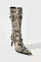 UO Billie Buckle Snakeskin Boot