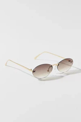 Rimless Micro Oval Sunglasses