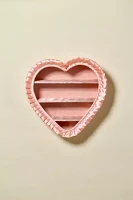 Satin Ruffle Heart Shape Wall Shelf