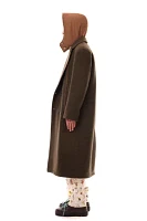 LC23 Hooded Shetland Wool Longline Coat