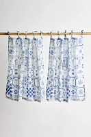 Mariana Tile Patterned Café Curtain Set