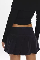 Ecote Shaina Corduroy Pleated Micro Mini Skirt