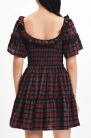 Kimchi Blue Juniper Plaid Ribbon Trim Mini Dress