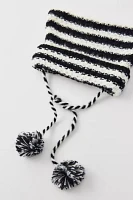 Mylo Striped Tassel Fuzzy Beanie