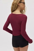 Kimchi Blue Quinn Ribbed Long Sleeve Top