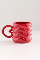 Heart Handle Puffy Ceramic Mug