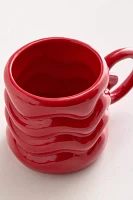 Heart Handle Puffy Ceramic Mug