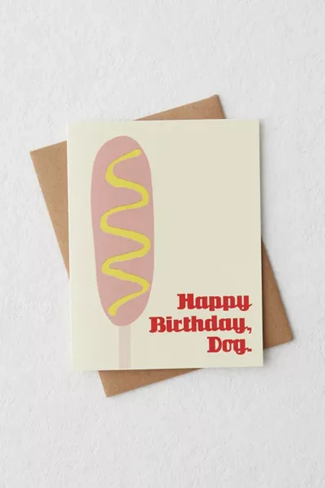 La Familia Green Corndog Birthday Card