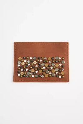 Studded Leather Cardholder Wallet