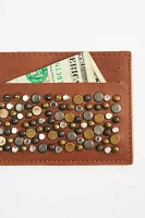 Studded Leather Cardholder Wallet