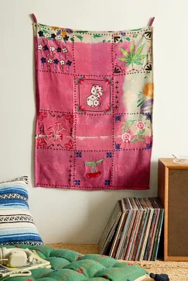 Urban Renewal Remnants Embroidered Kantha Tapestry