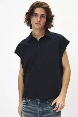 BDG Cutoff Raw Hem Polo Shirt