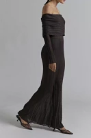 AFRM Tamlin Off-The-Shoulder Sheer Sweater Maxi Dress