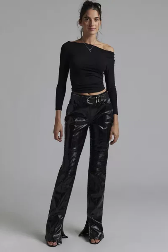 AFRM Dixon Faux Leather Straight Leg Pant