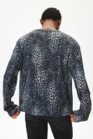 UO Cheetah Pattern Slub Long Sleeve Tee