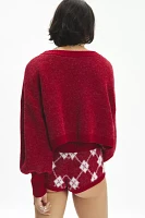 Out From Under Catching Feelings Fairisle Print Cropped Pullover