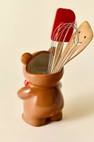 Teddy Bear Ceramic Utensil Holder