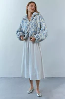 Kimchi Blue Snow Bunny Printed Piled Fleece Zip-Up Jacket