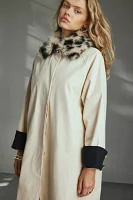 Sister Jane Hazel Faux Fur Collar Trench Coat