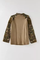 Vintage Camo Sleeve Quarter-Zip Shirt